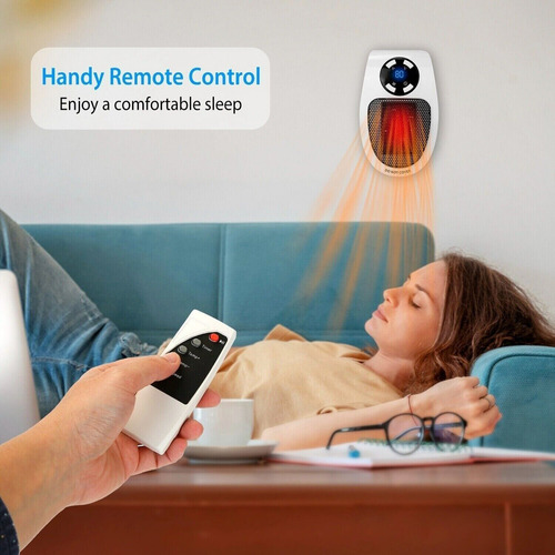 Calefactor Estufa Portátil De Pared Con Control Remoto Timer