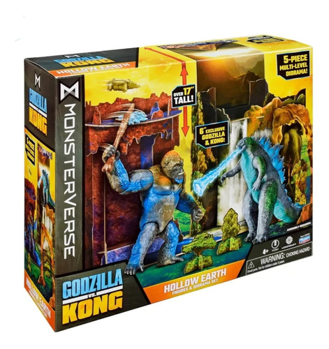 Diorama Godzilla Vs Kong Hollow Earth Figuras 16cm Monster