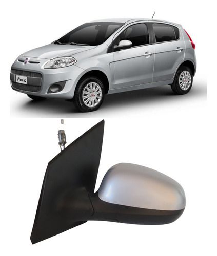Retrovisor Palio Atractive Original Manual 2013 Prata Le