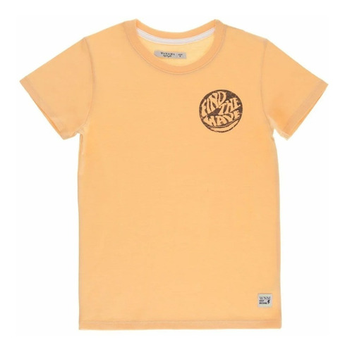 Remera Algodón Niño Wanama Kids Fire Manga C Amarillo