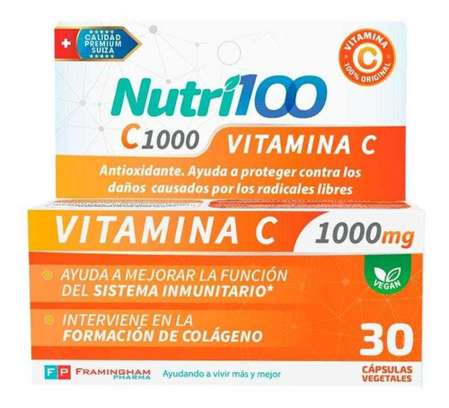 Nutri100 Suplemento Vitaminico X30cap C 1000 Mg