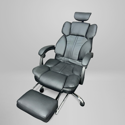 Silla Gamer Con Apoya Pies Respaldo Apoya Cabeza C113 Color Negro Material del tapizado Cuero sintético