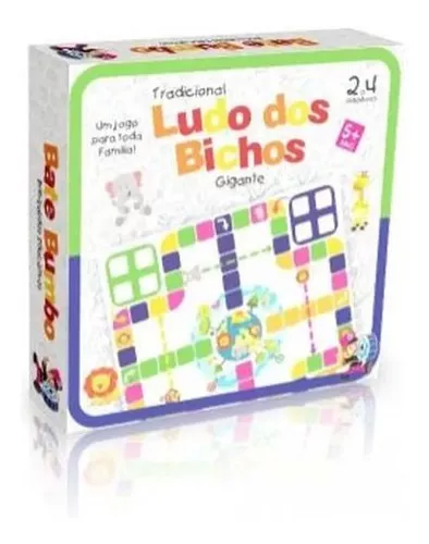 Jogo Tradicional Ludo dos Bichos Gigante - Bate Bumbo