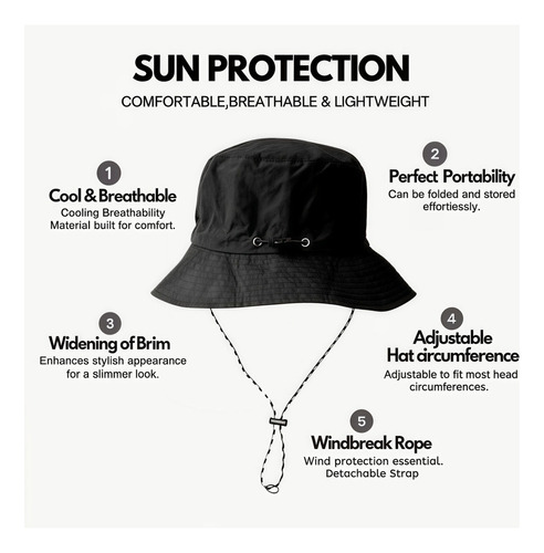 Mz Sombrero Impermeable De Ala Ancha A Prueba De Sol