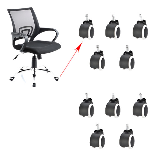 10xoffice Silla Rueda Suave Rueda Giratoria Goma Piso De Mad