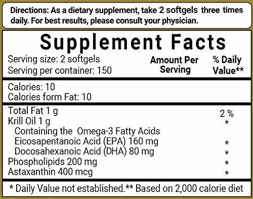 Imagen 6 de 6 de Aceite De Krill Antártico, 1000 Mg Por Porción, 300 Geles