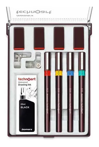 comprar Estuche Con 4 Estilografos Recargables Isomars + Accesorios