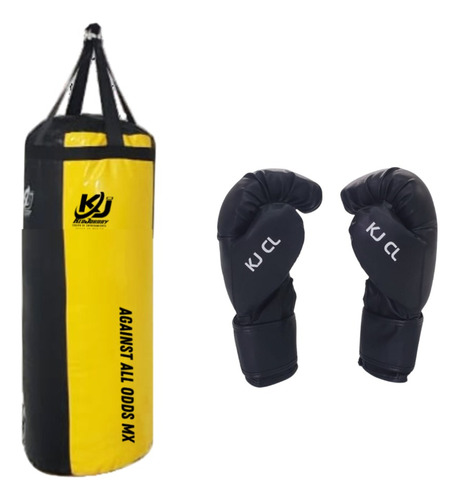 Kit Costal De Box Publico 80cm Y Guantes Cl Saco De Boxeo 