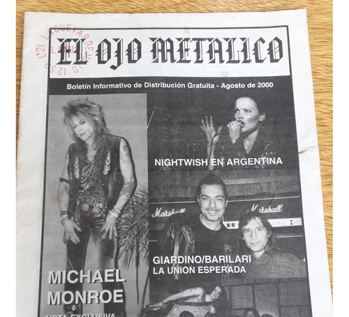 Revista El Ojo Metalico Nº6 Nightwish Micha Monroe Giardino 