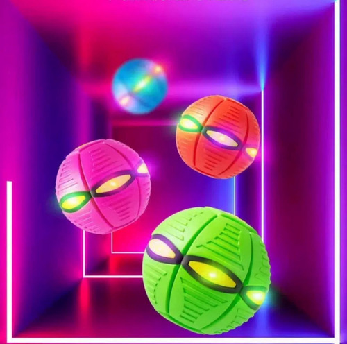 Fly Ball Pelota Plegable Al Lanzar Luces Led Mascota Niños