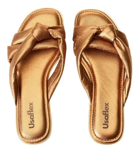 Sandália rasteira conforto usaflex cheap