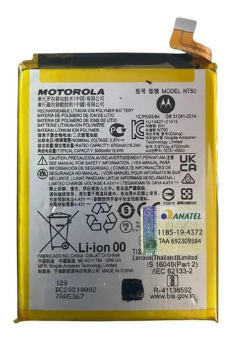 Bateria Motorola Moto Edge 20 Lite Xt2139 Nt50