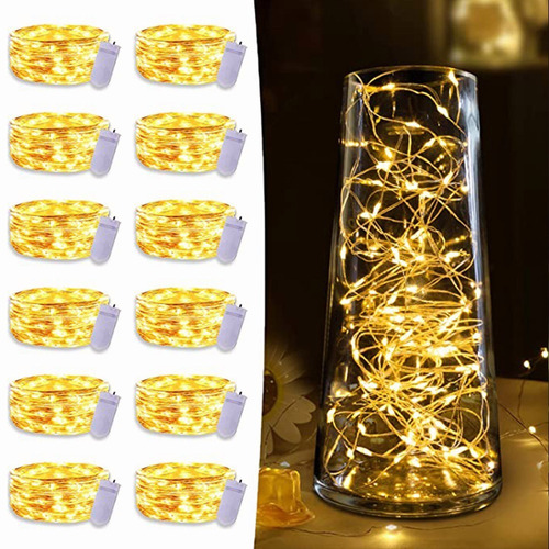 Luces de navidad y decorativas Dahan Dahan 20led*12pcs 2m de largo 5V - blanco calido