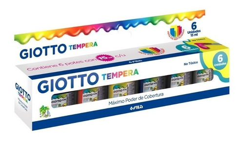 Témpera Guache 6 Colores 15ml Giotto