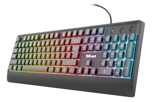 Teclado Gamer Trust Ziva Rgb Contra Derrames Español 