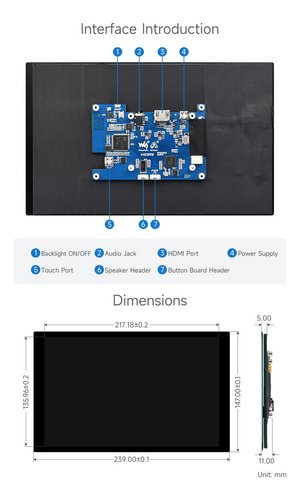 Waveshare 10.1 Pulgadas Capacitititive Touch Lcd Ips Pantall