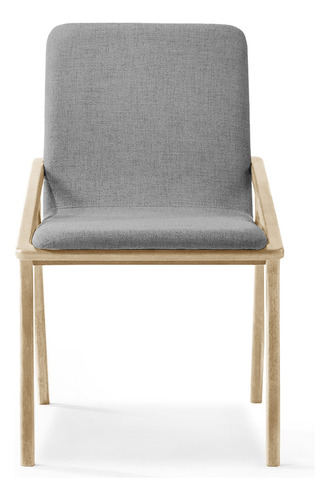Silla Tapizada Soro Madera Kikely Estructura De La Silla Madera Clara Asiento Gris