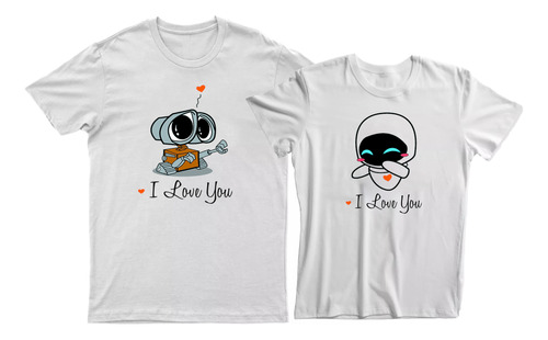 Par Playera Para Pareja, Wall E Y Eva, Para Regalo