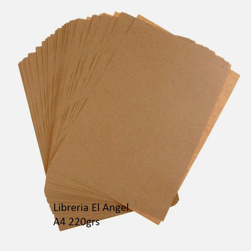 Block Kraft A4 220grs 10 Hojas Pack De Papel Madera 