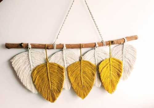 Imagen 4 de 6 de Tapiz 7 Hojas De Macrame