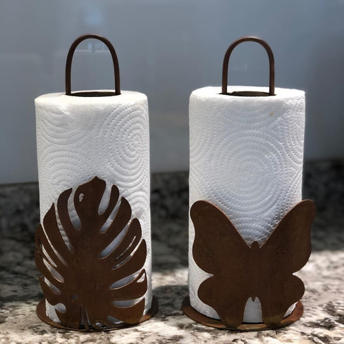 Imagen 2 de 3 de Portarollo Servilletero Diseño Deco Hogar Chapa Oxido