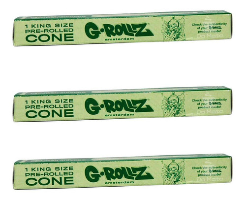 Kit 3 Cone G-rollz Banksy's Graffiti King Size Green Paper