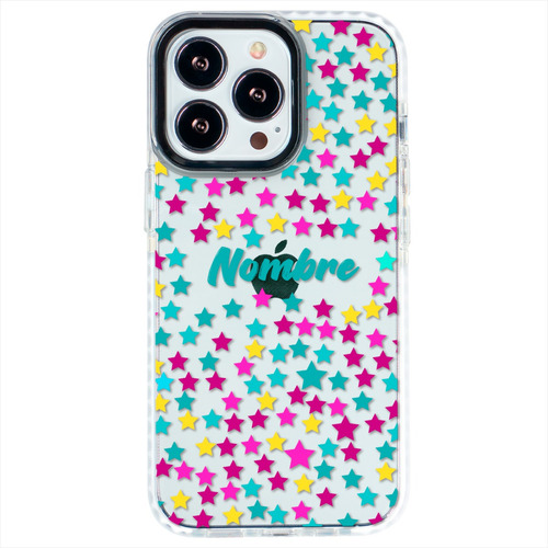 Funda Para iPhone Estrellas Colores Personalizada Con Nombre