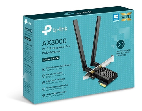 Imagen 2 de 6 de Adaptador De Red Tp Link Tx55e Pcie Bluetooth 5.2 + Wifi 6