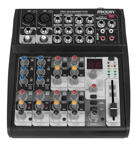 Consola Mixer Moon Mc606beta 6 Canales 16 Efectos Digitales