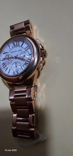 Reloj Michael Kors Dorado Excelente Al Mejor Precio Caballer Dorado Dorado Oscuro Blanco (Usado)