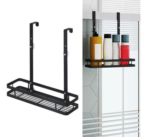 Canasta De Estante De Baño Colgante De Color Negro 1 Capa
