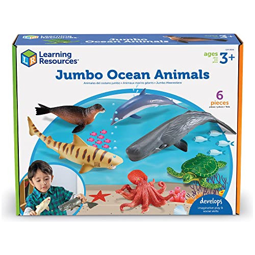 Jumbo Ocean Animals, Animales Marinos, 6 Piezas, Partir...