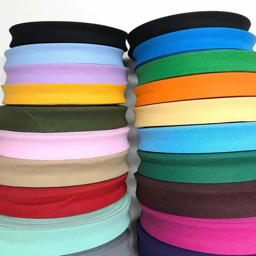Imagen 5 de 7 de Cinta Al Bies Muchos Colores Ancho 20mm Rollo X 25 Mts. Full