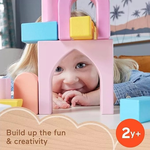 Fisher Price Castillo Bloques De Madera, Juguete Para Bebés Rosa