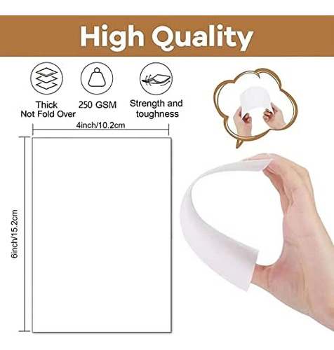 Goefun Tarjetas Y Sobres Blancos En Blanco, 4 X 6 Tarjetas P