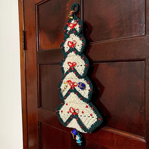 Árvore De Natal De Crochê Decoração Natalina Para Porta Jade