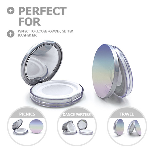 Espejo De Polvo Suelto Para Maquillaje Ultrafino, Caja De 2