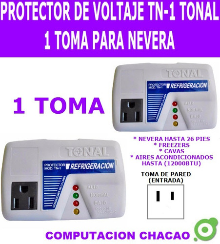 Protector Voltaje 1 Toma Nevera Freezer Cava Tn-1 Tonal Ccc