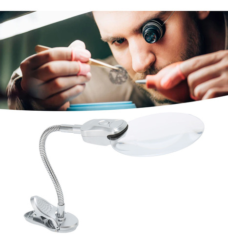 Pinza Para Lámpara De Escritorio, Lupa, Luz Led, Cuello De C