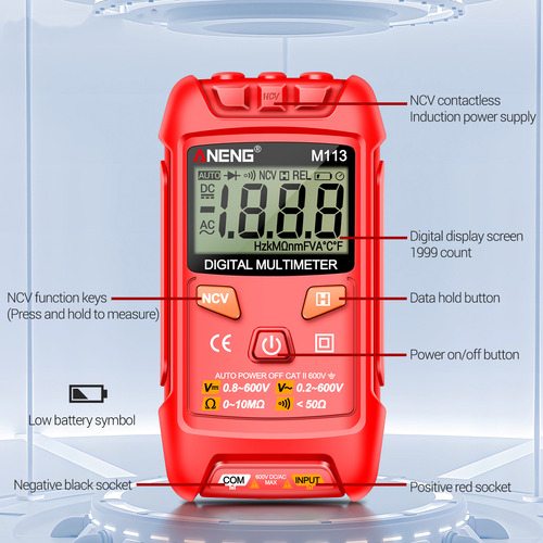 Multímetros Ncv Lcd Contienen Datos Con Línea De Rango Para