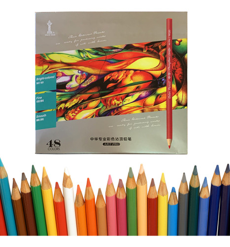 48 Lapices De Colores Artisticos En Caja Portalapices