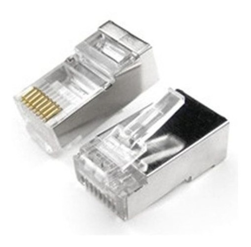 Ficha Rj45 Rj 45 Blindadas Metalico Doble Contacto Red X100u