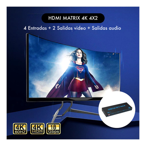 Matrix Switcher Splitter Hdmi 4k 4x4 Hdr Edid Megan Tech