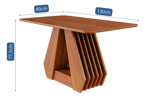 Mesa Para Sala De Jantar Agata 130x80cm Tampo Mdf Cinamomo