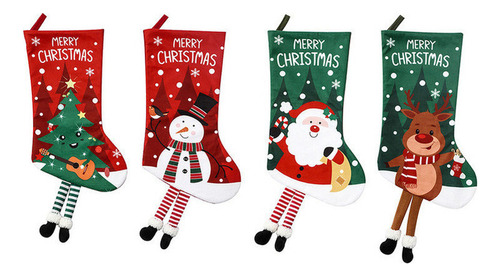 Adornos Colgantes De Calcetín Navideño 4 Piezas