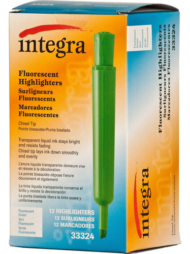 Resaltador De Escritorio Verde Fluorescente Punta Cincel