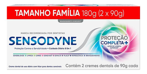 Creme Dental Sensodyne Proteção Completa 90g Embalagem Com 2