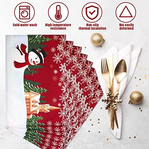 8 Manteles Individuales De Navidad Con Diseño De Muñeco De N