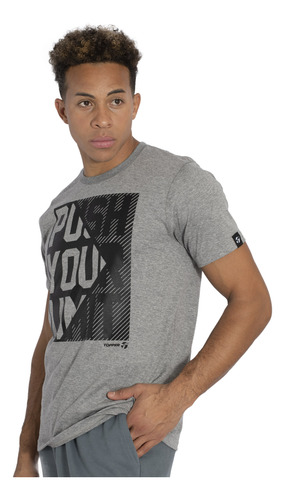 Remera Topper Find Your Power Hombre Moda Gris Melange