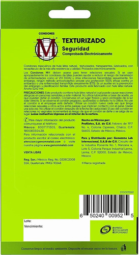Condones M Texturizados 3 Piezas